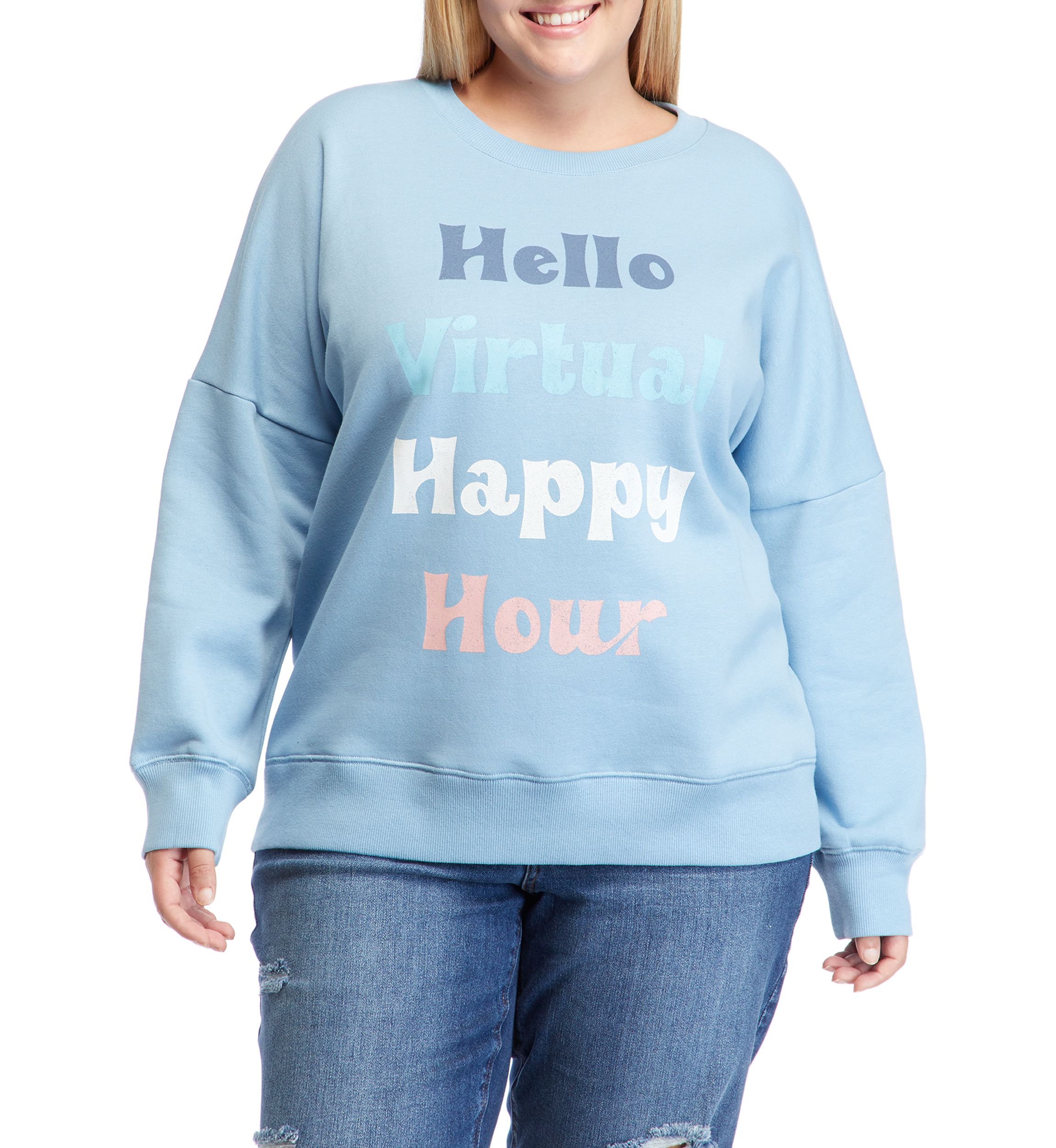 Soft Shop Plus Size Virtual Happy Hour Sweatshirt