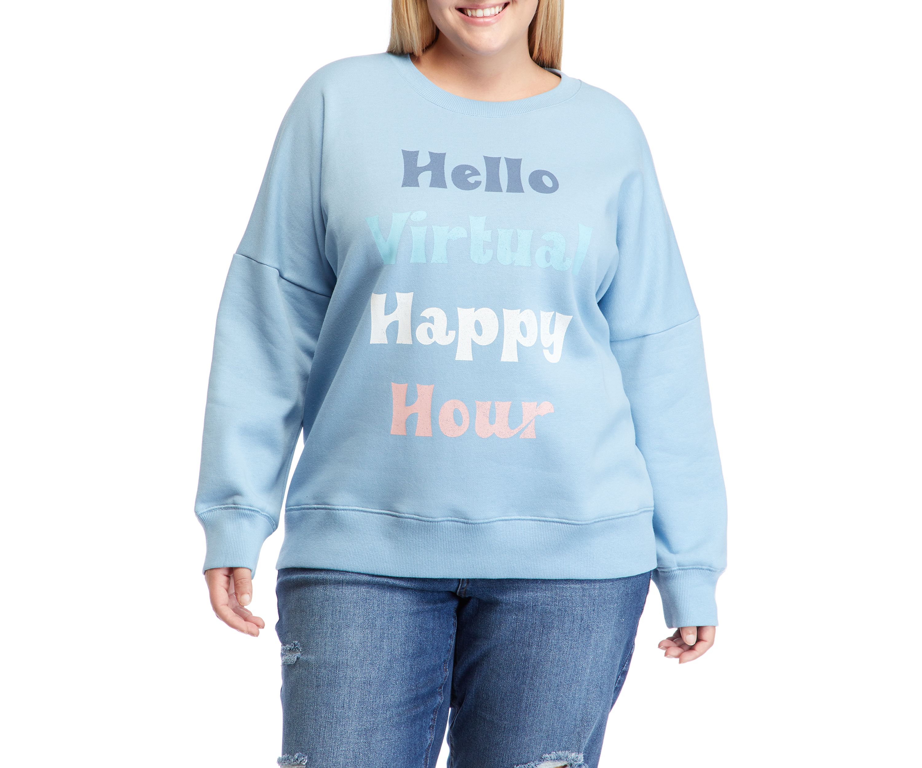 Soft Shop Plus Size Virtual Happy Hour Sweatshirt
