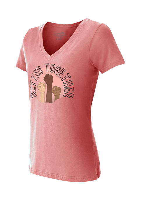 Womens Black History Month Better Together Slouchy V-Neck T-Shirt