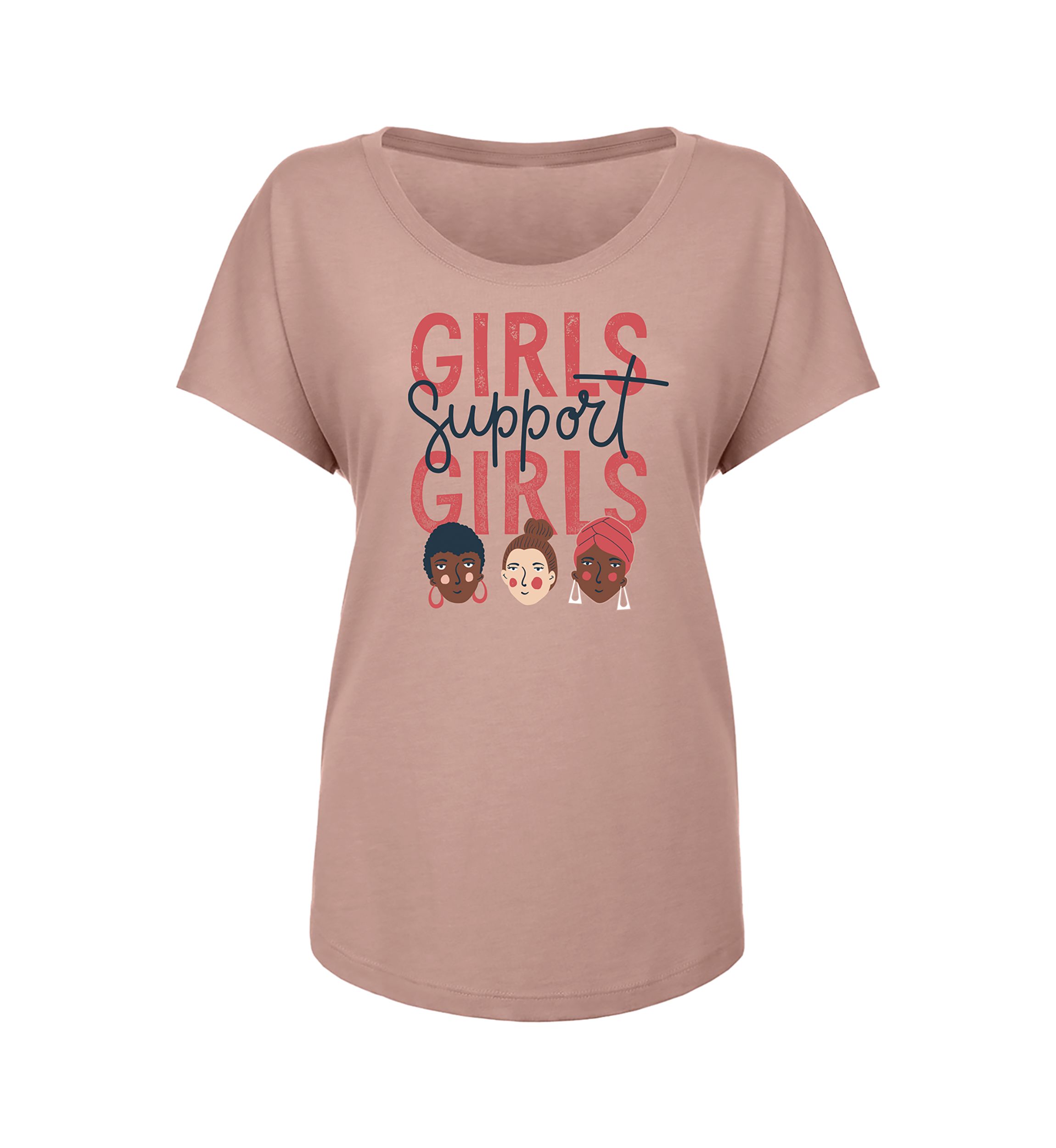 Girls Support Girls Tri-Blend Dolman Graphic T-Shirt