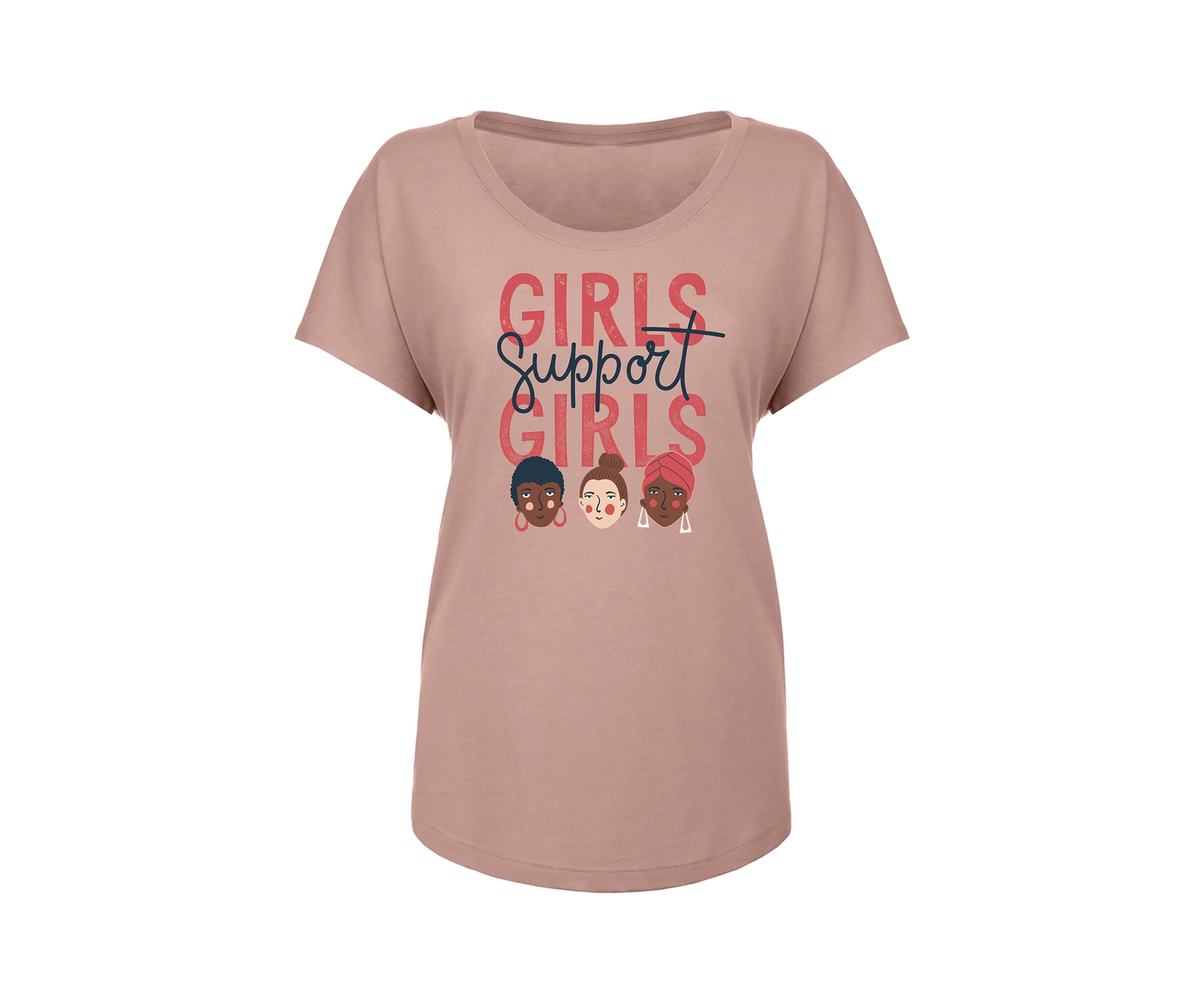 Girls Support Girls Tri-Blend Dolman Graphic T-Shirt