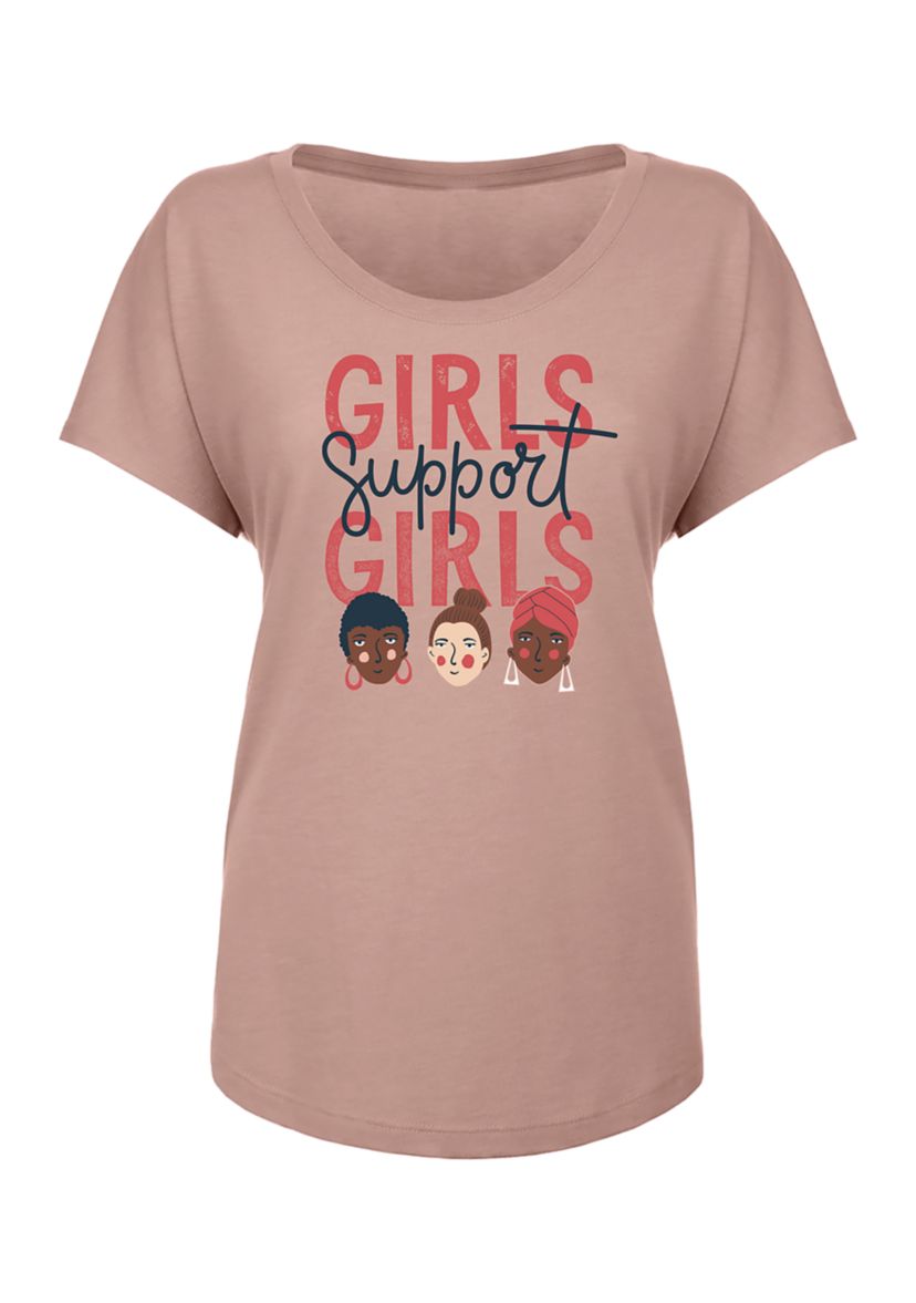 Girls Support Girls Tri-Blend Dolman Graphic T-Shirt