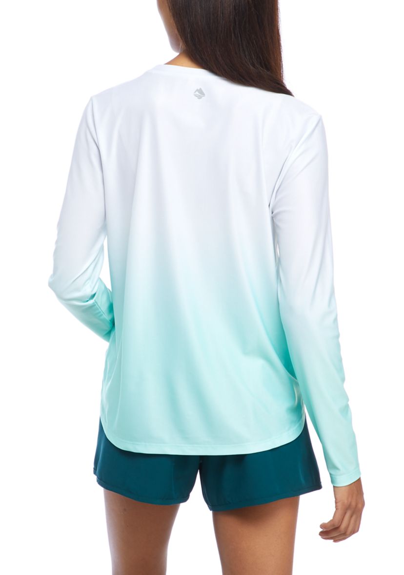 Ocean + Coast® Long Sleeve Knit Dip Dyed Rash Guard | Belk