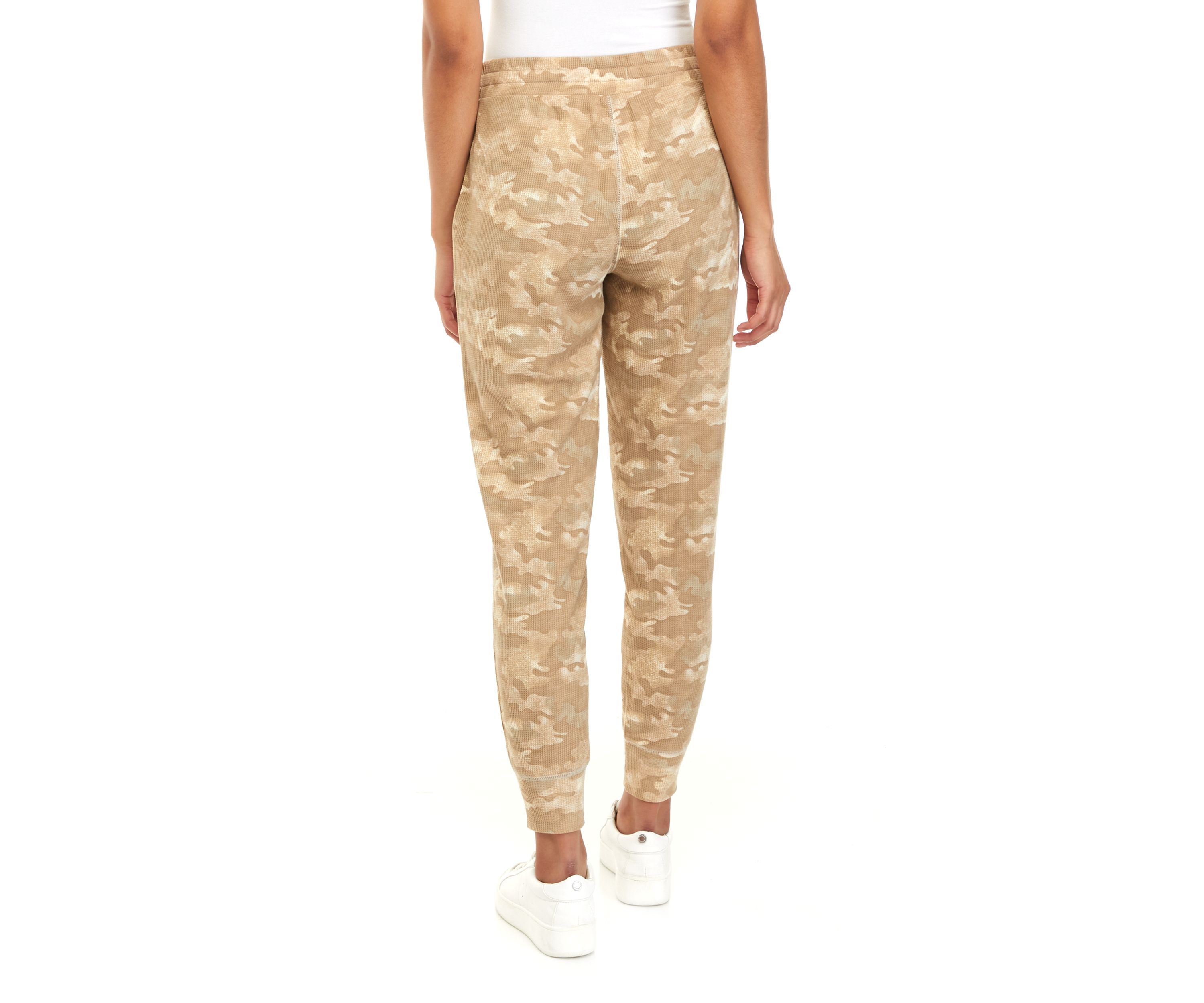 Womens Printed Waffle Knit Joggers 