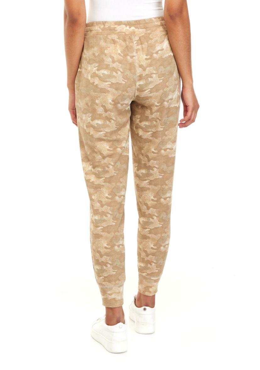 Womens Printed Waffle Knit Joggers 