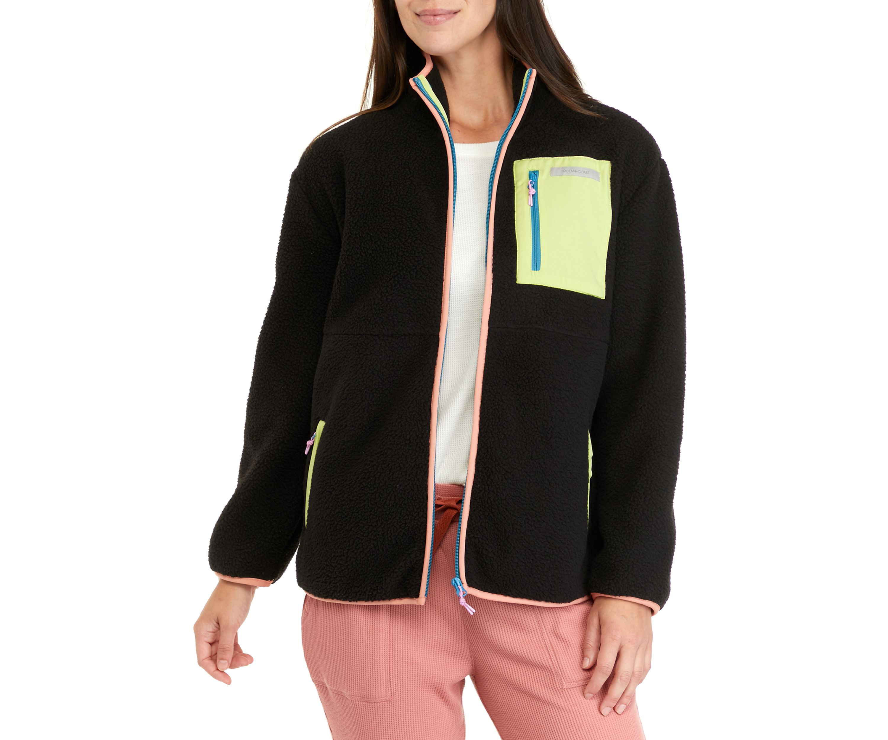 Womens Sherpa Full Zip Jacket