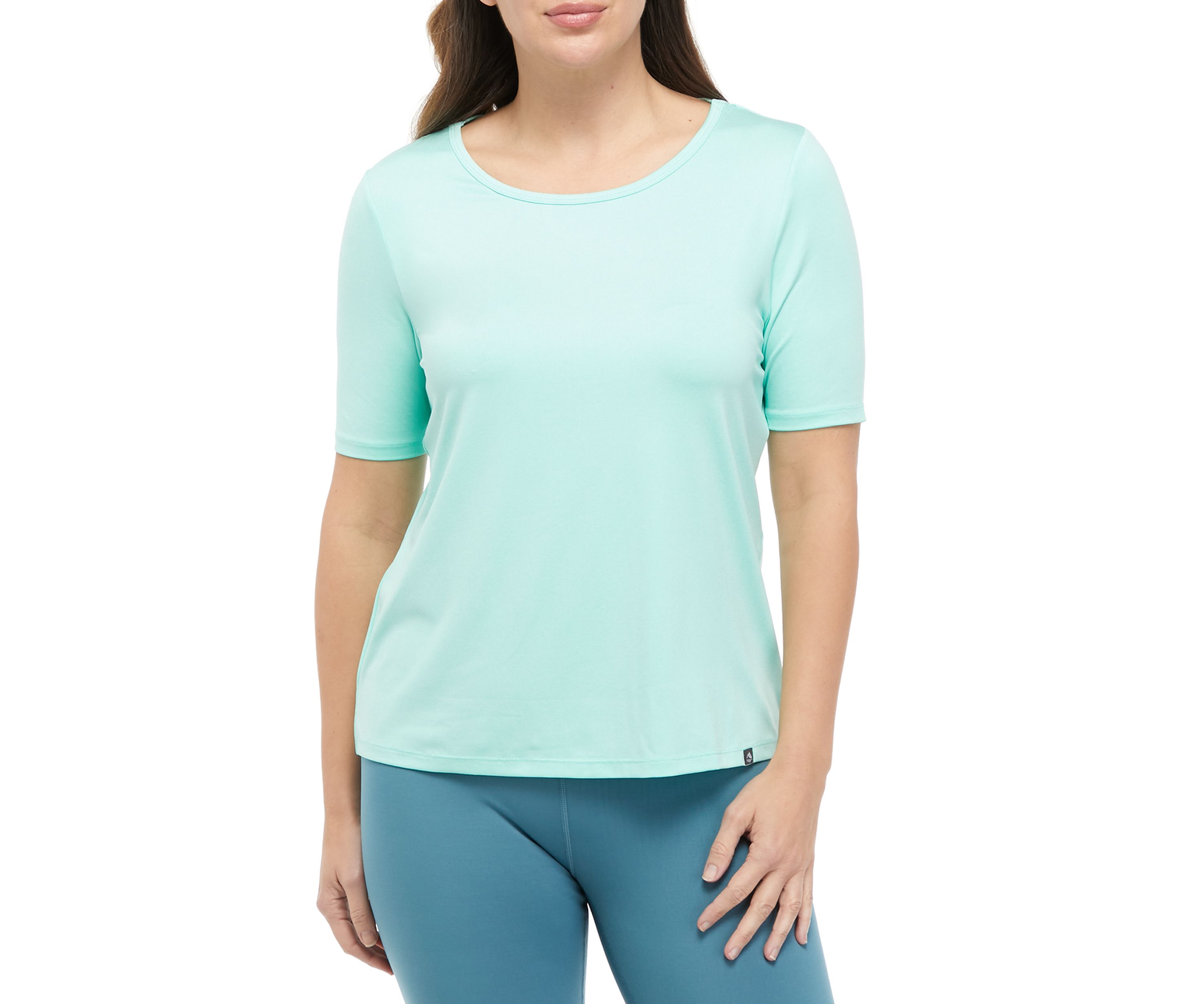 Womens Elbow Sleeve Cross Back Shirt 