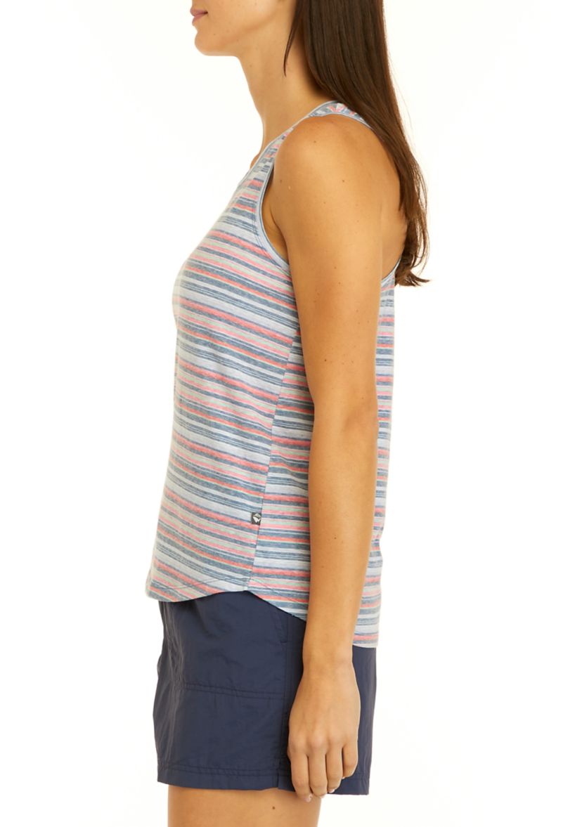 Womens Racerback Pleat Printed Tank Top