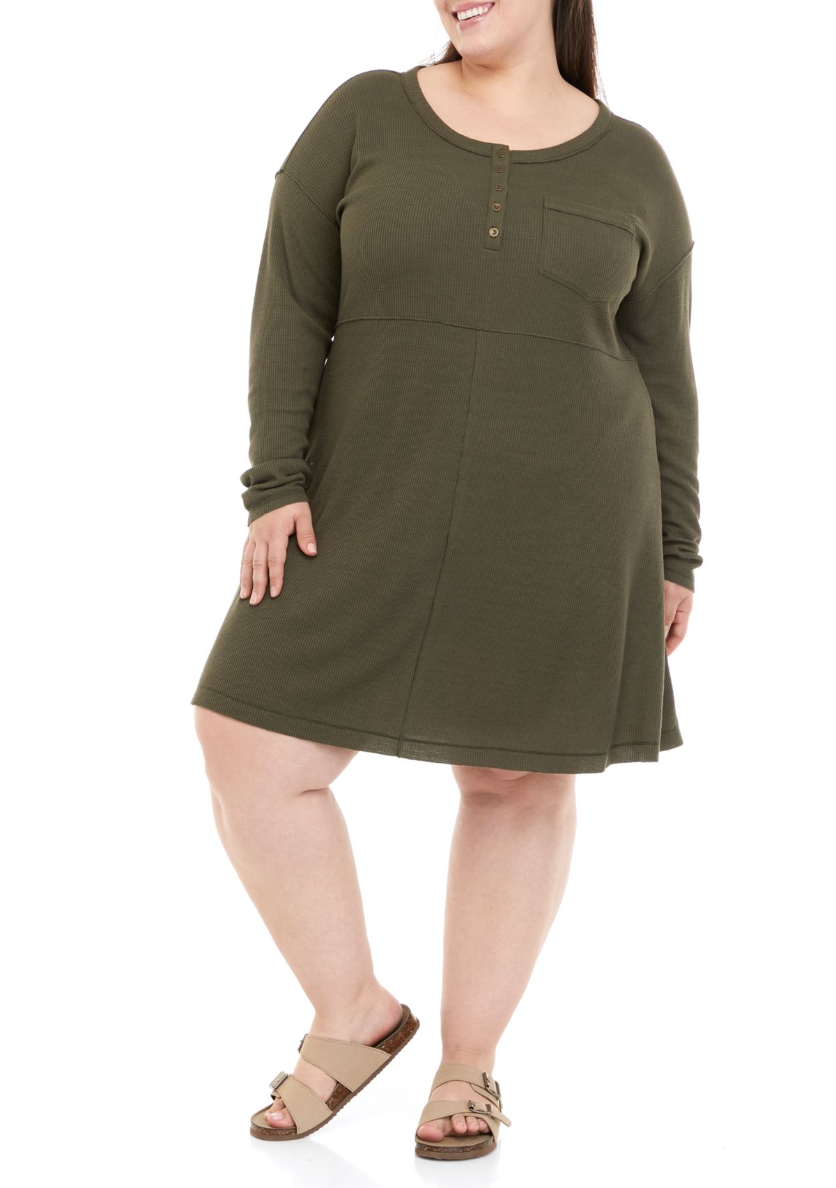 Plus Size Waffle Knit Dress