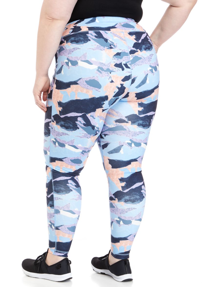 Plus Size Full Length Printed Cargo Leggings 