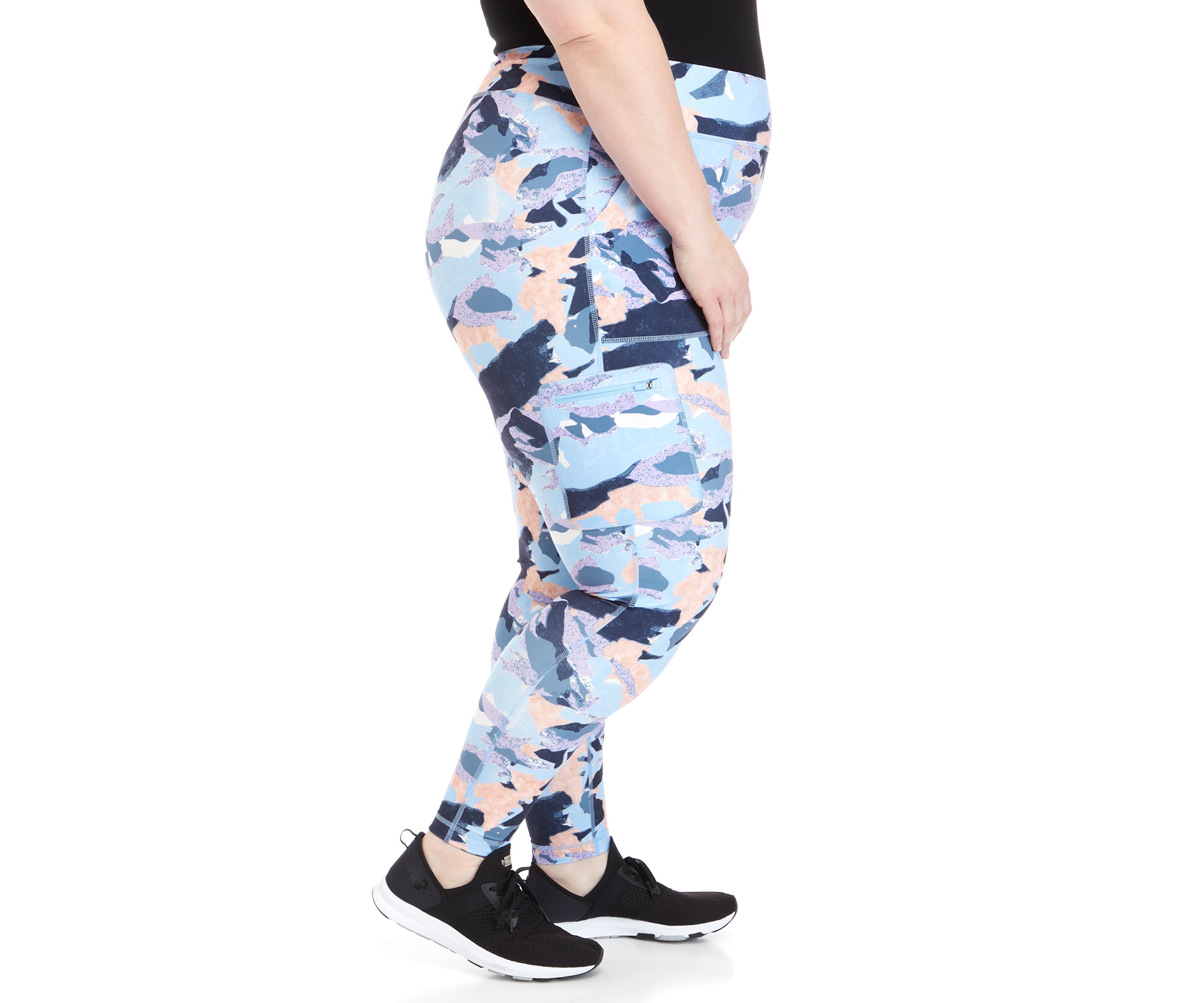 Plus Size Full Length Printed Cargo Leggings 