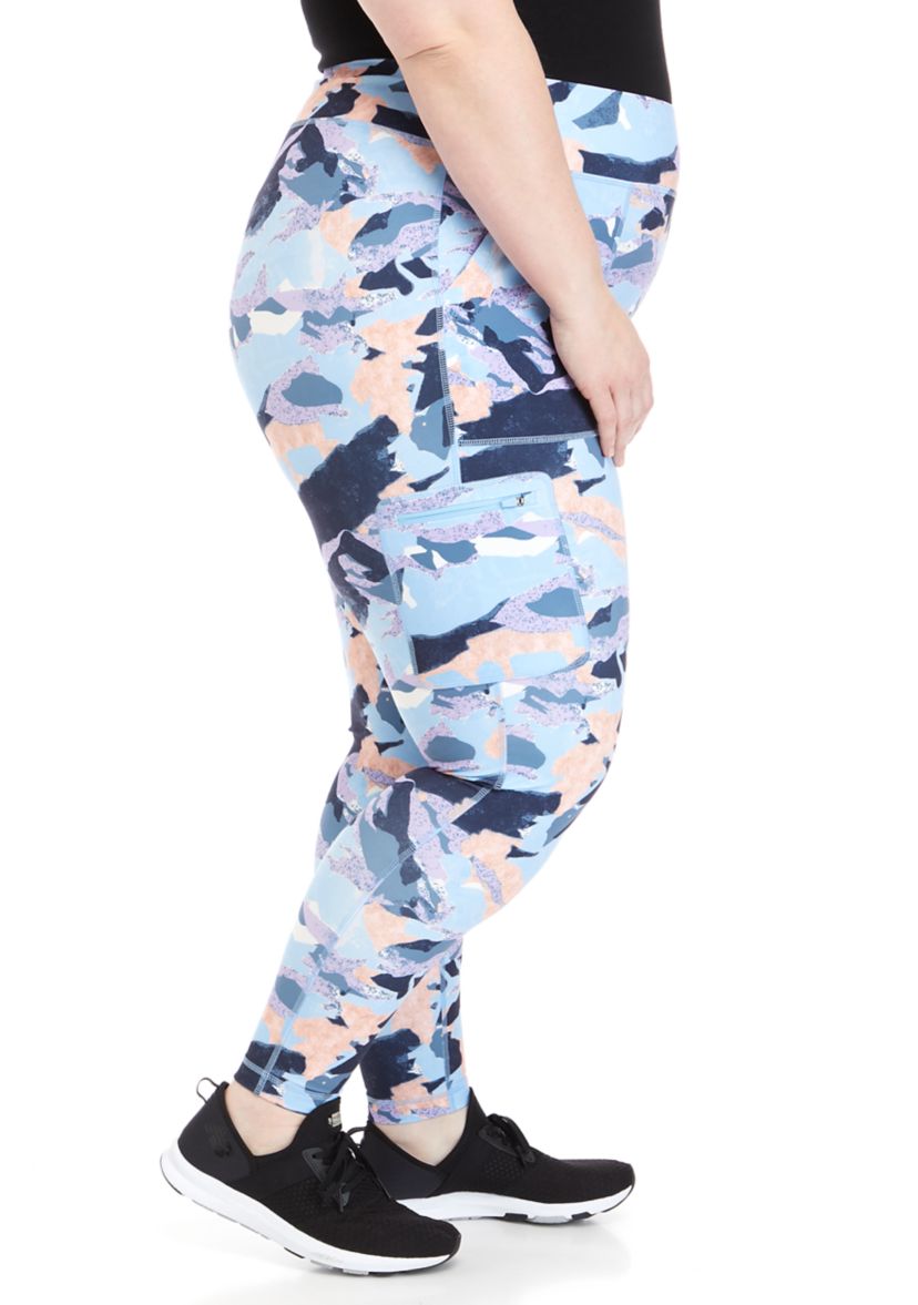 Plus Size Full Length Printed Cargo Leggings 