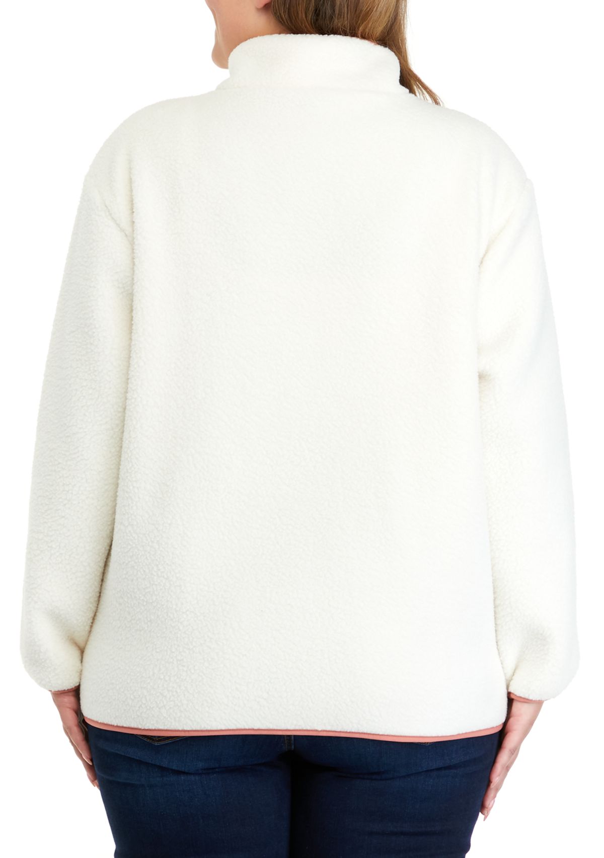 Plus Size Sherpa Full Zip Jacket