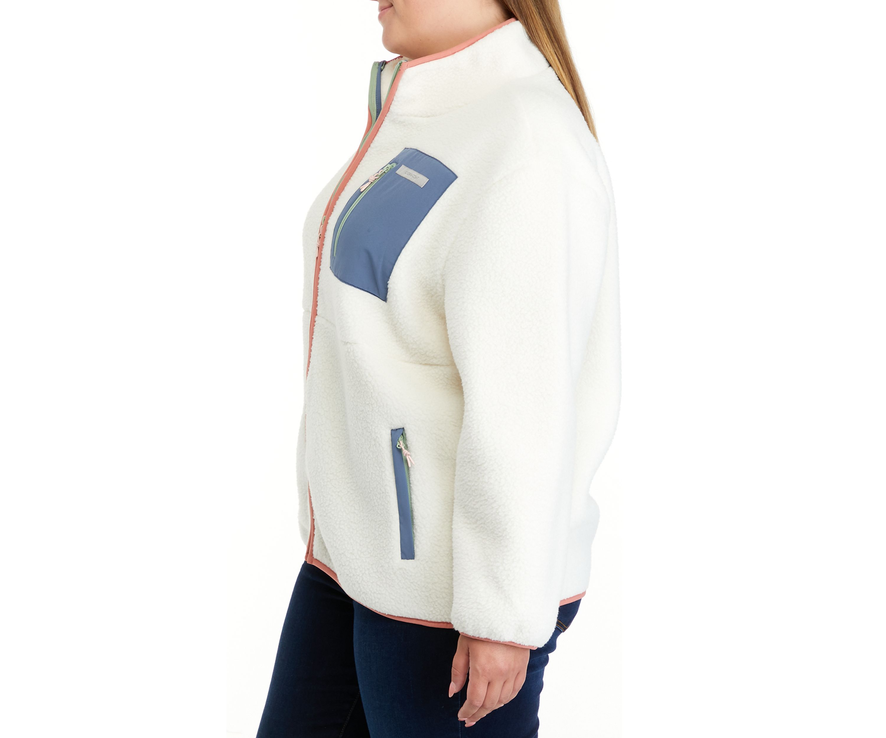 Plus Size Sherpa Full Zip Jacket