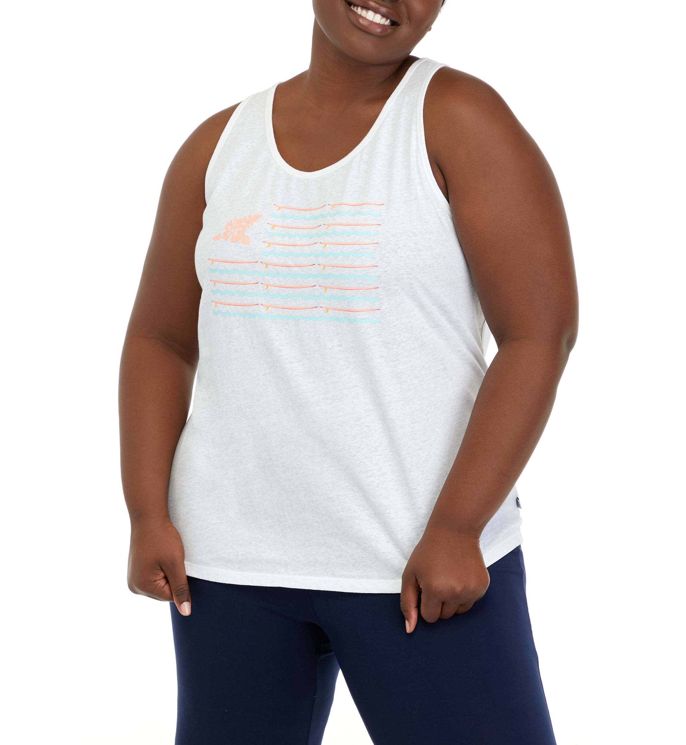 Plus Size Racerback Graphic Tank 