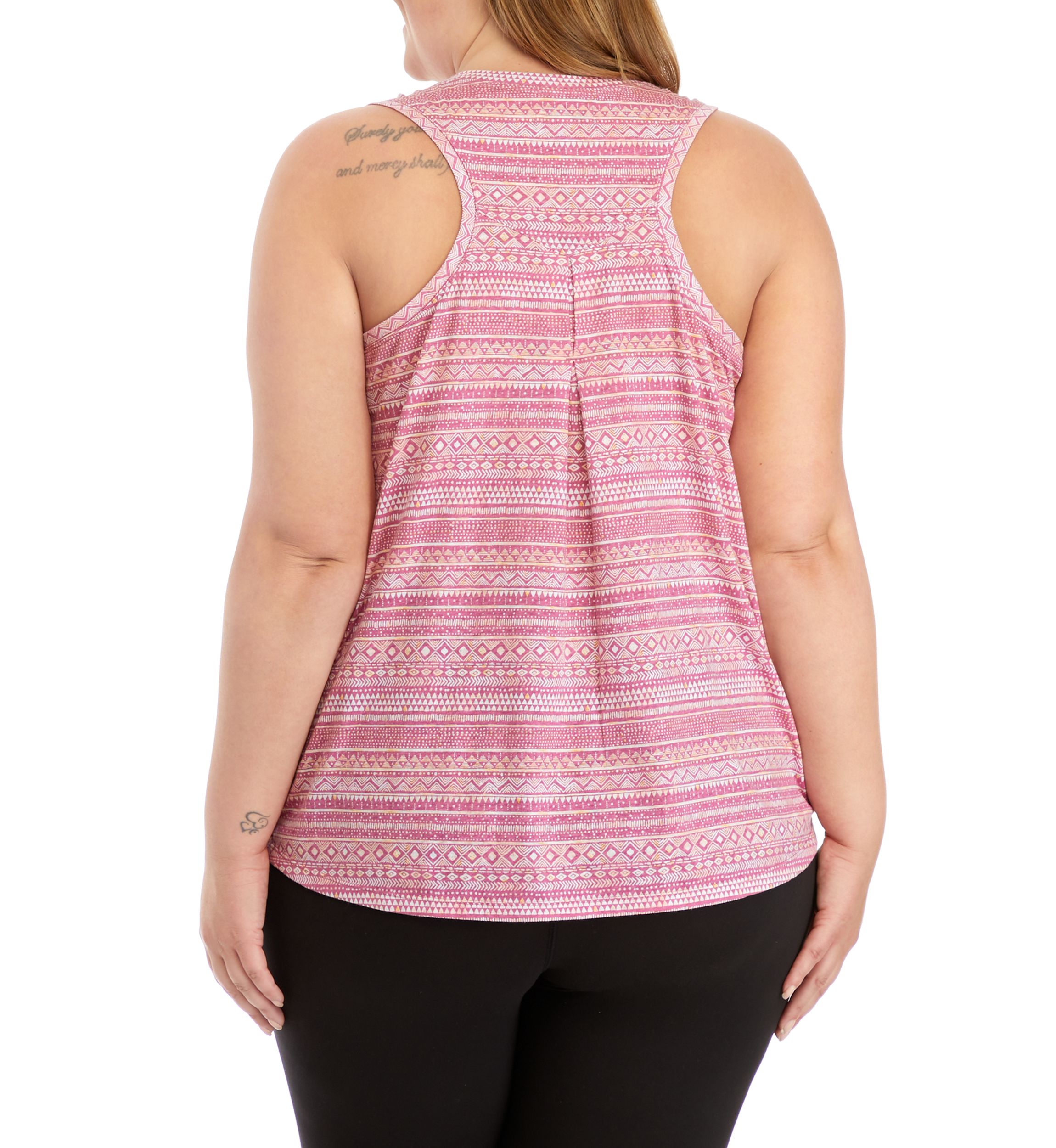 Plus Size Racerback Pleat Tank