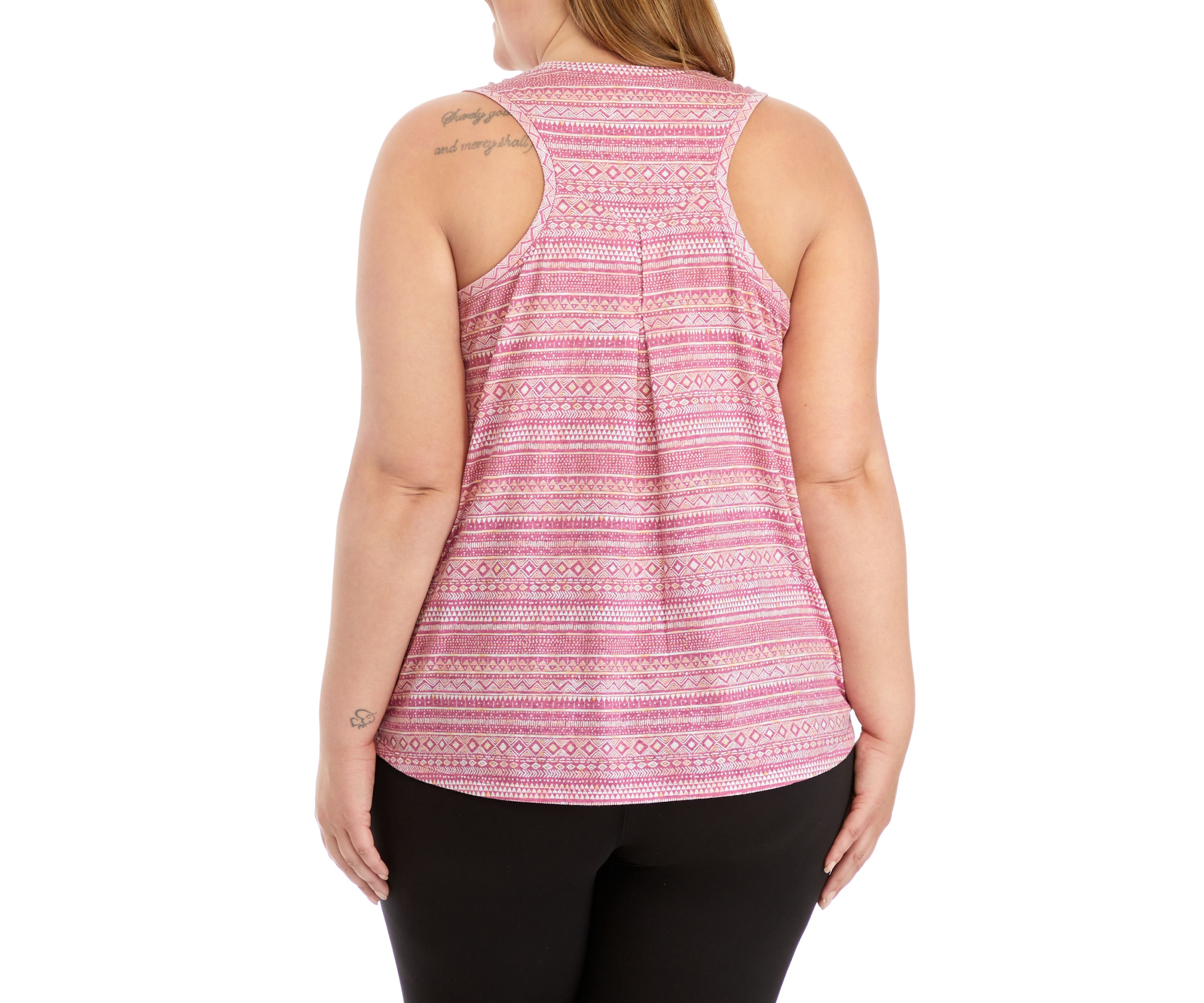 Plus Size Racerback Pleat Tank