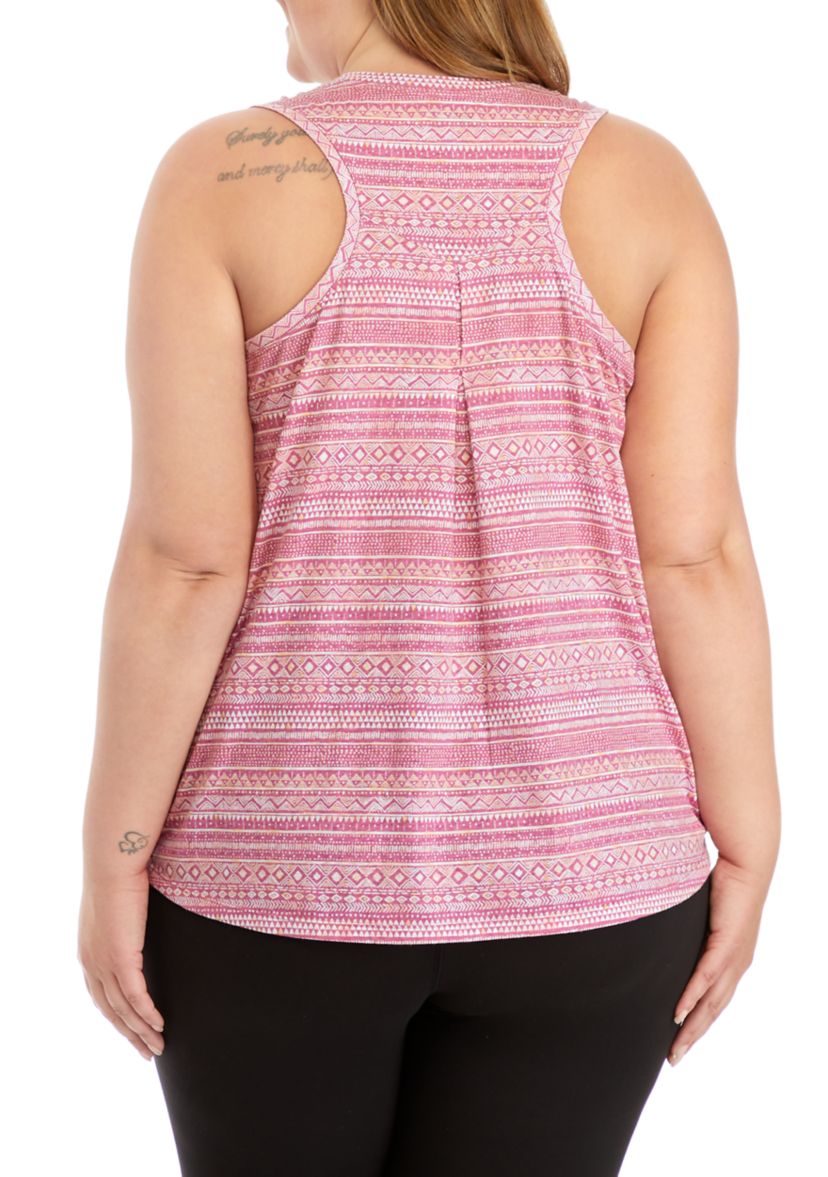 Plus Size Racerback Pleat Tank