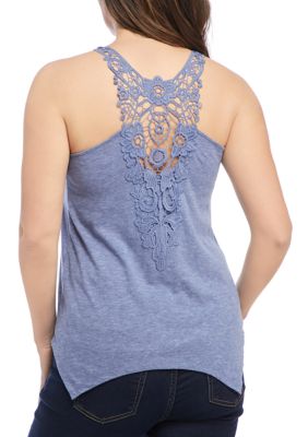 Women's Crochet Back Shark Bite Tank