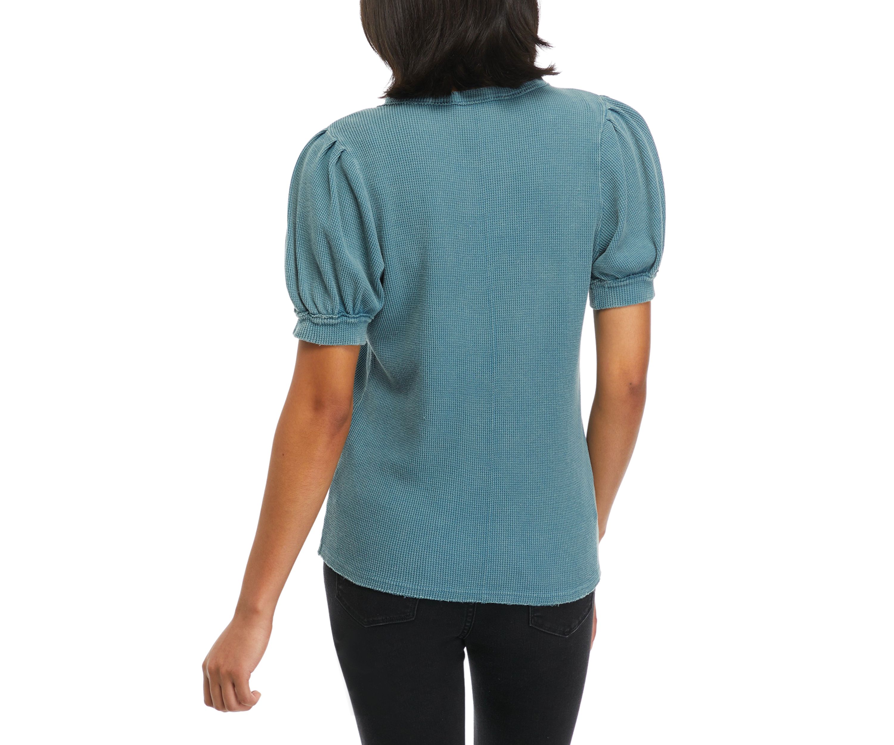 Lace Up Puff Sleeve Top 