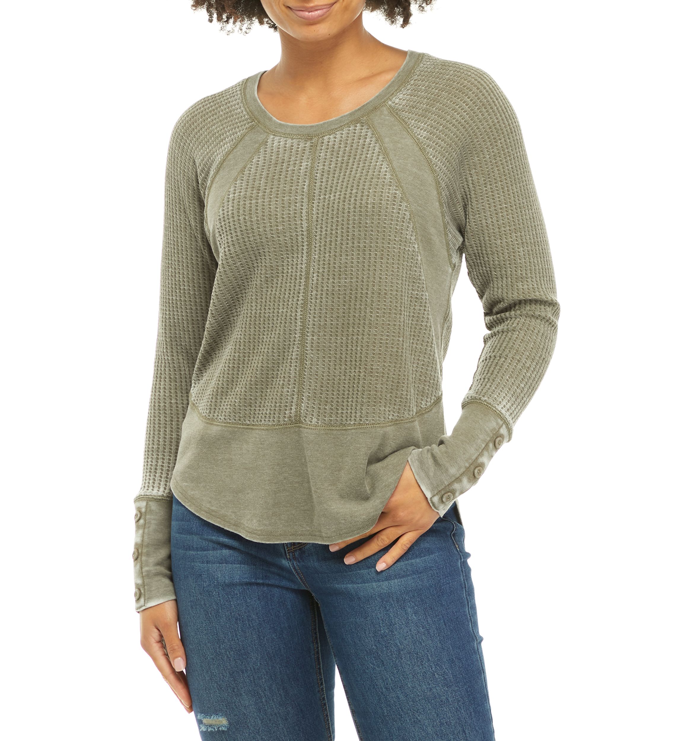 Womens Ribbed Framed Crew T-Shirt