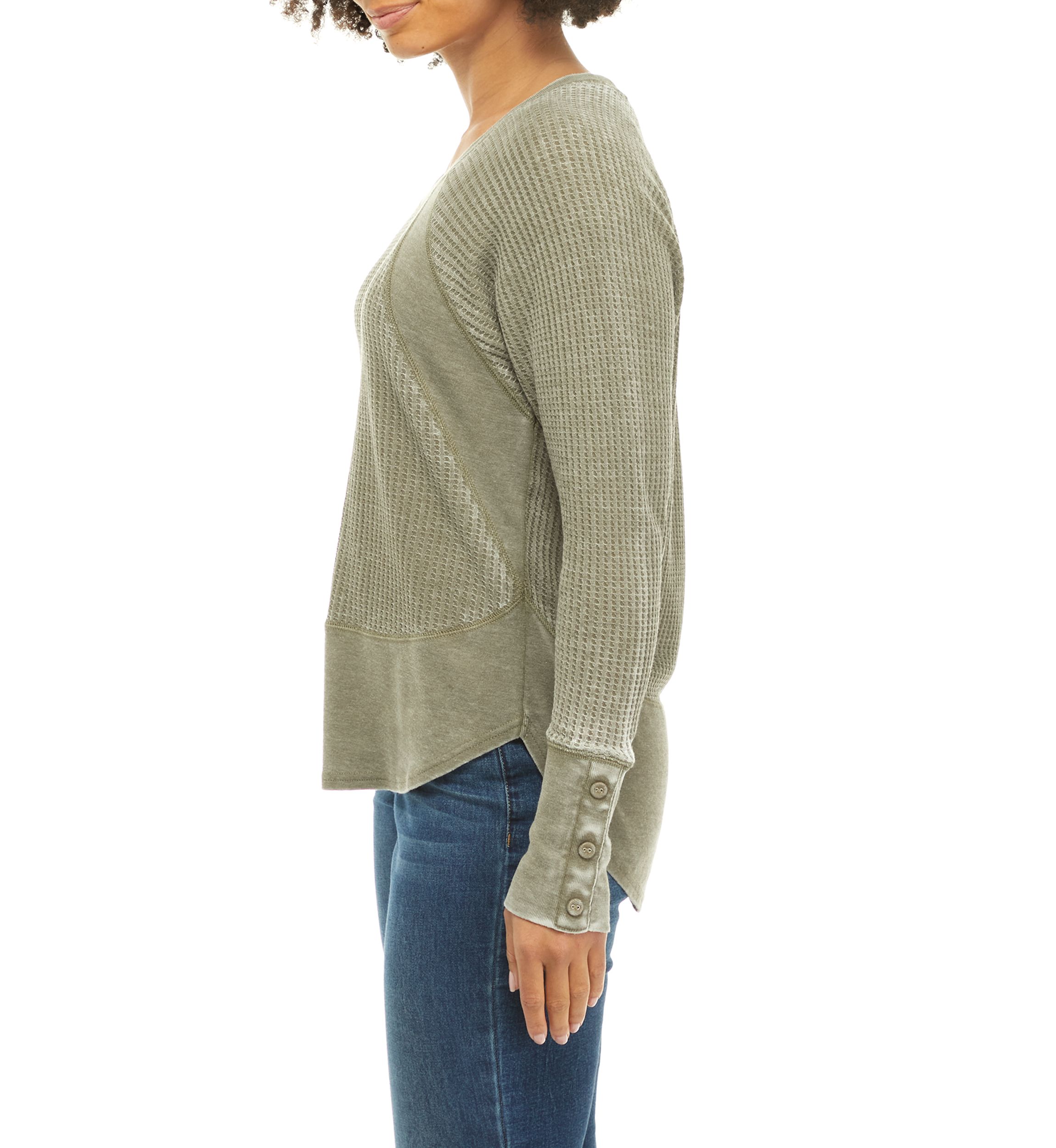 Womens Ribbed Framed Crew T-Shirt