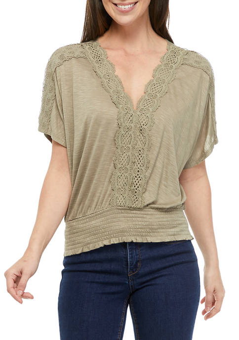 American Rag Womens Framed Lace Top