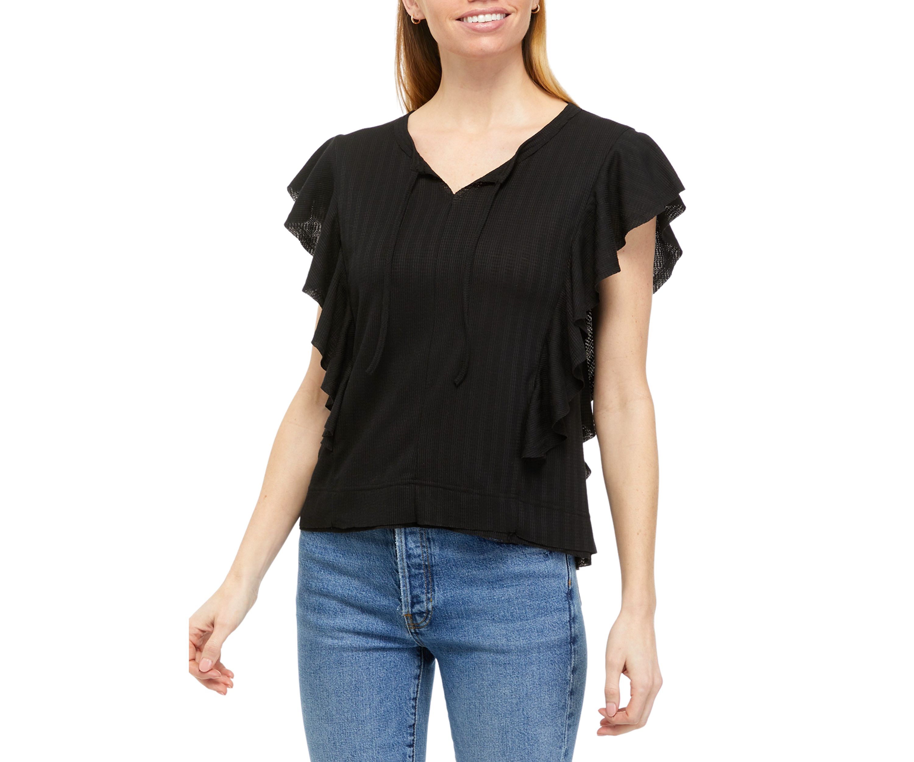 Womens Framed Ruffle T-Shirt