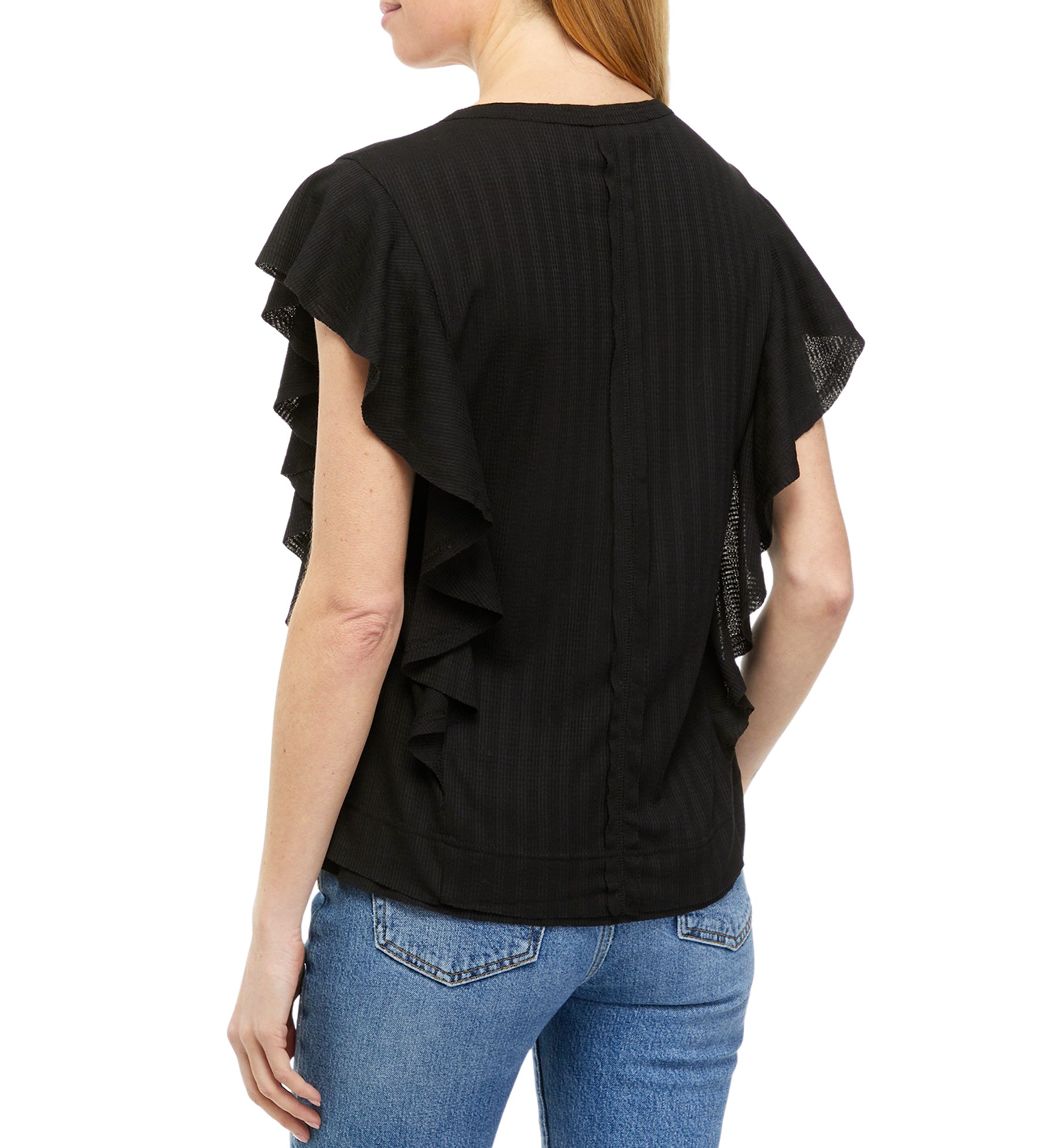 Womens Framed Ruffle T-Shirt