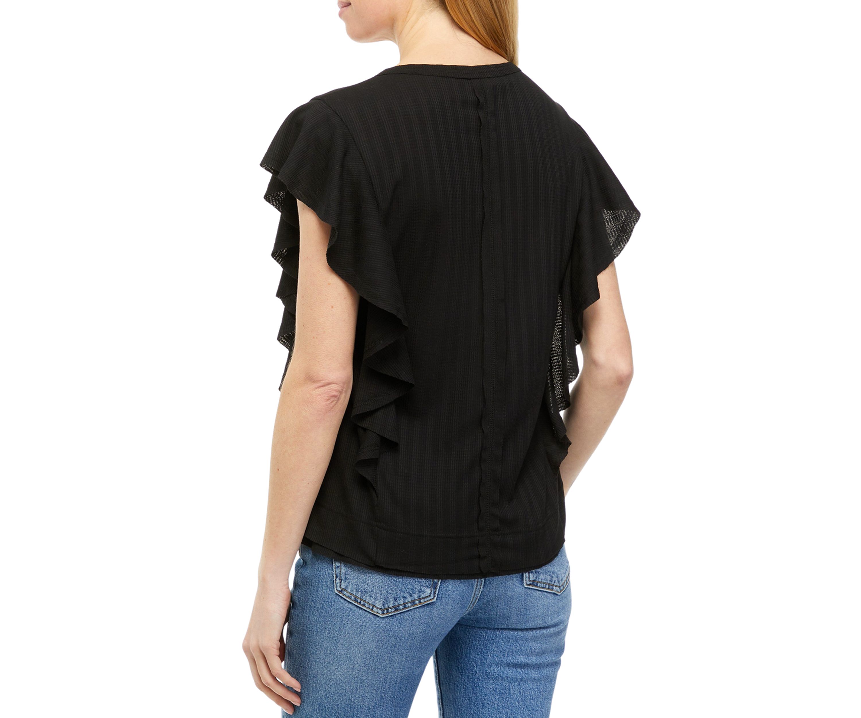 Womens Framed Ruffle T-Shirt