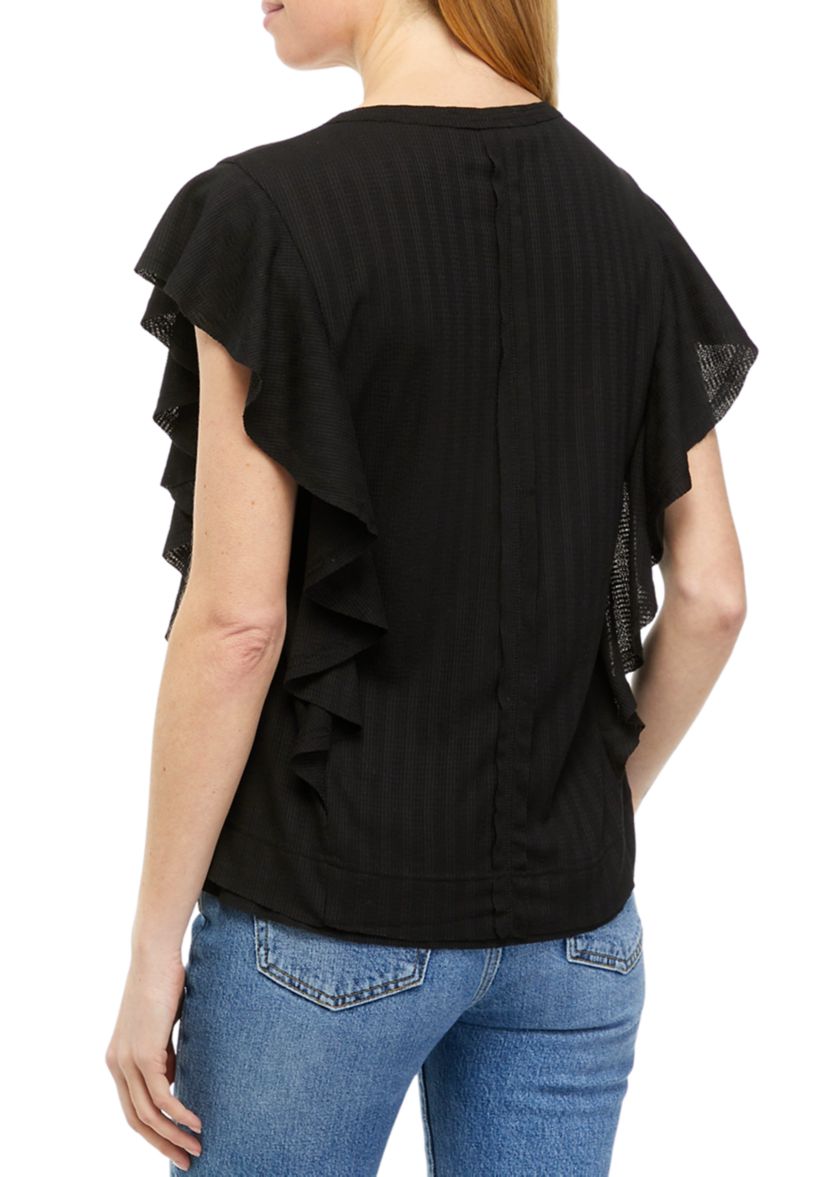Womens Framed Ruffle T-Shirt