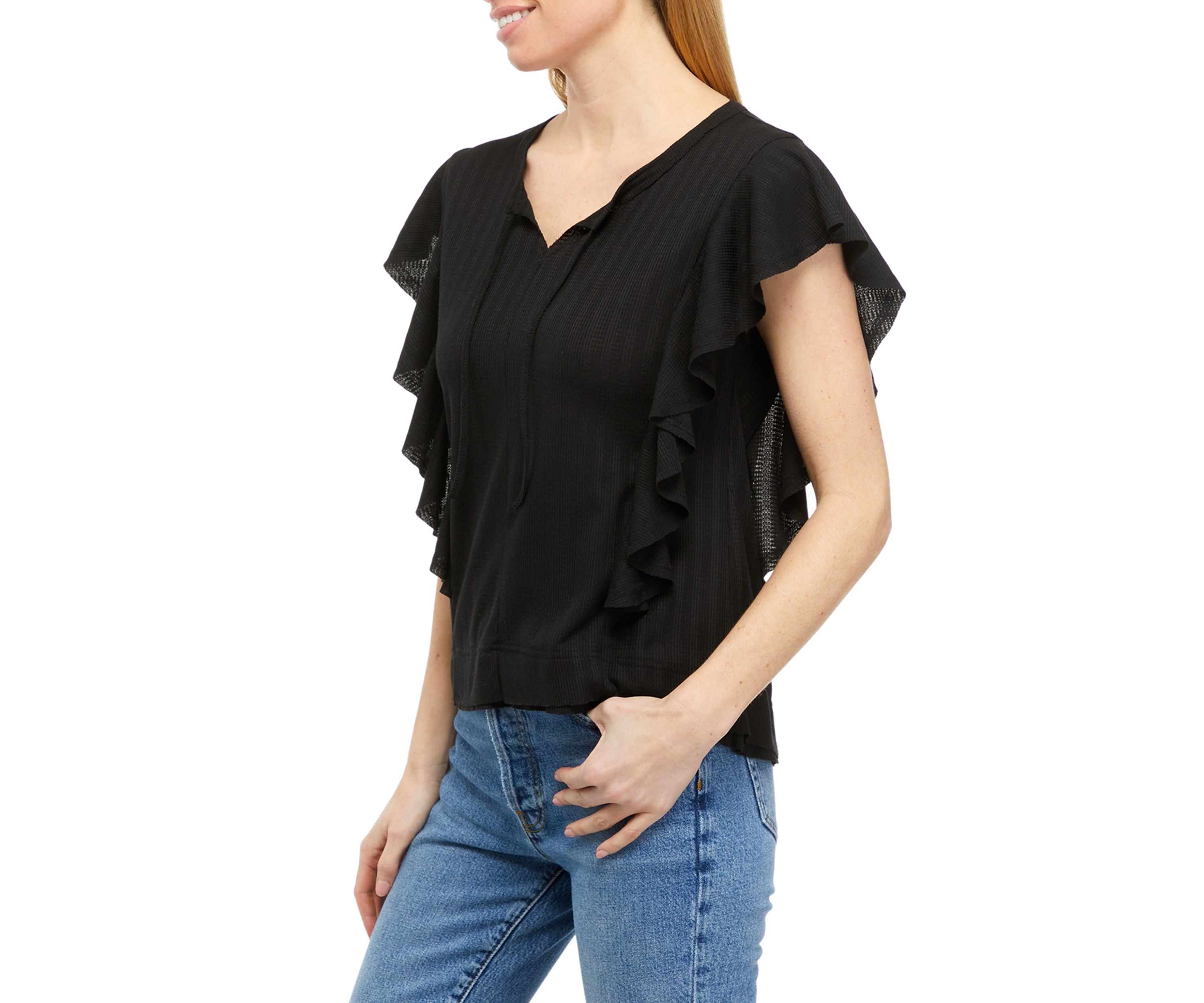 Womens Framed Ruffle T-Shirt