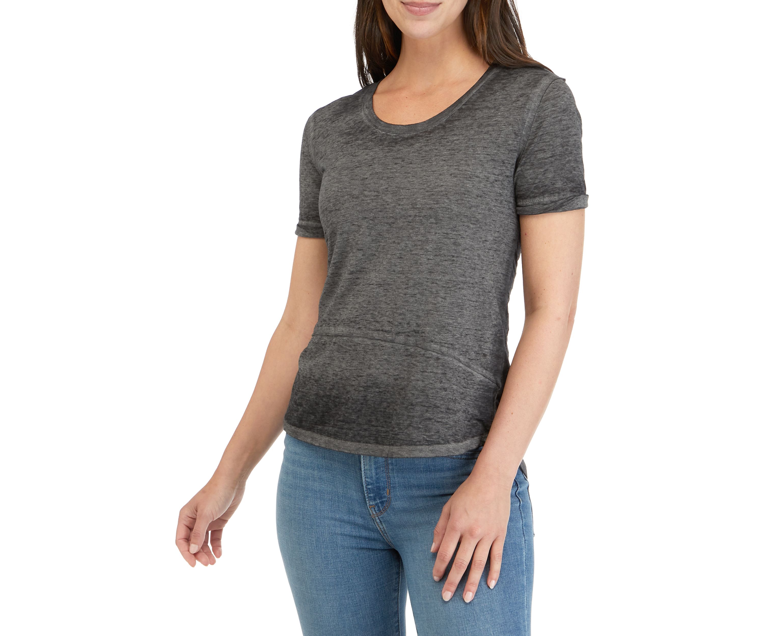 Womens Scoop Neck Burnout Top 