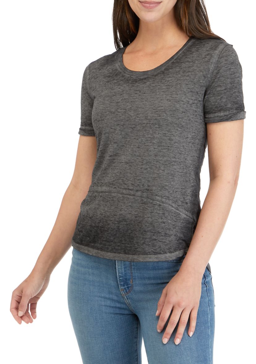 Womens Scoop Neck Burnout Top 