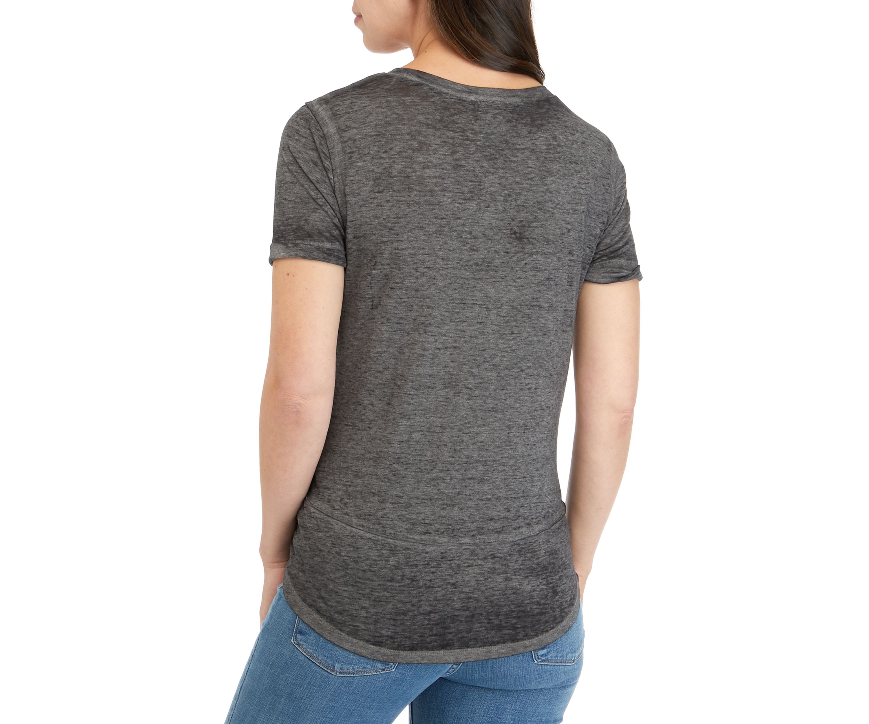 Womens Scoop Neck Burnout Top 