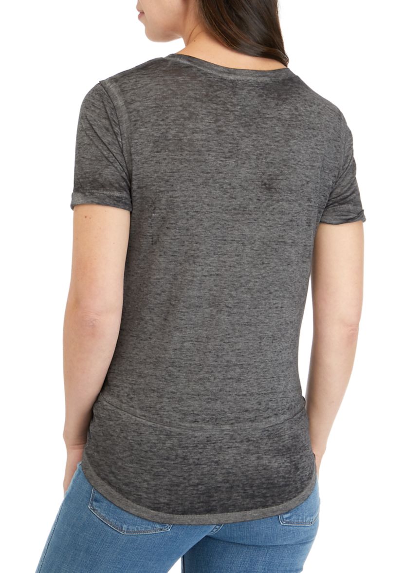 Womens Scoop Neck Burnout Top 