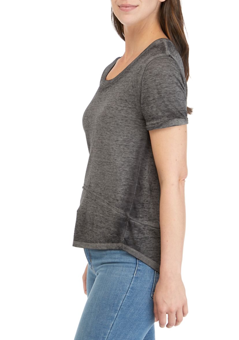 Womens Scoop Neck Burnout Top 