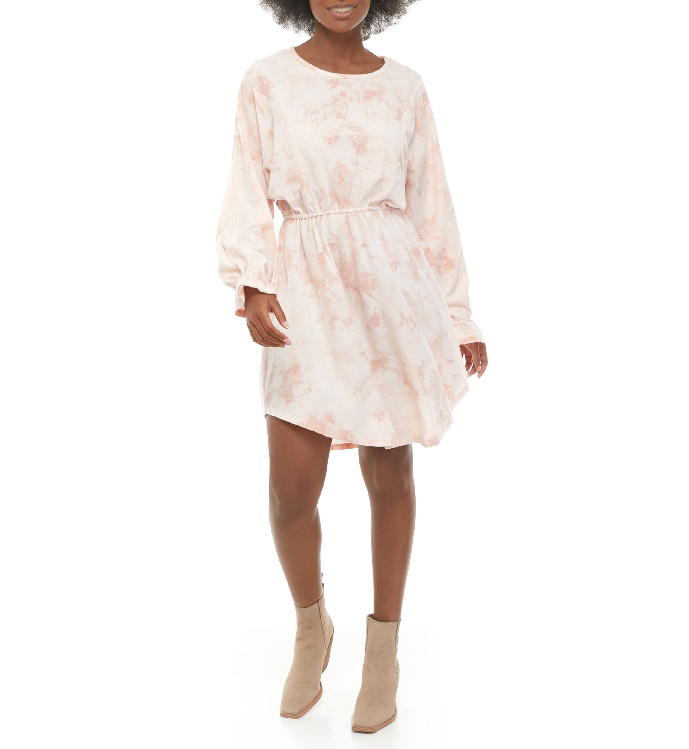 Womens Dolman Sleeve Tie Dye Dress