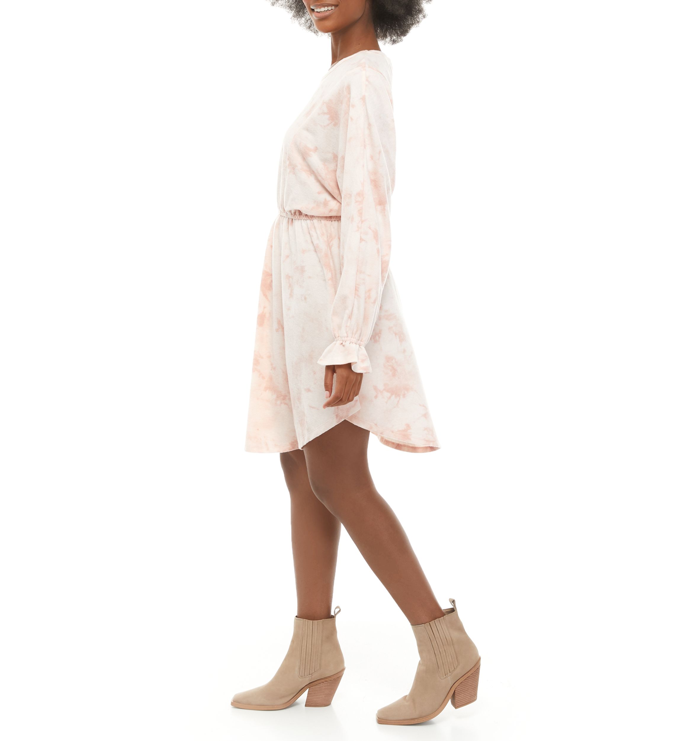 Womens Dolman Sleeve Tie Dye Dress