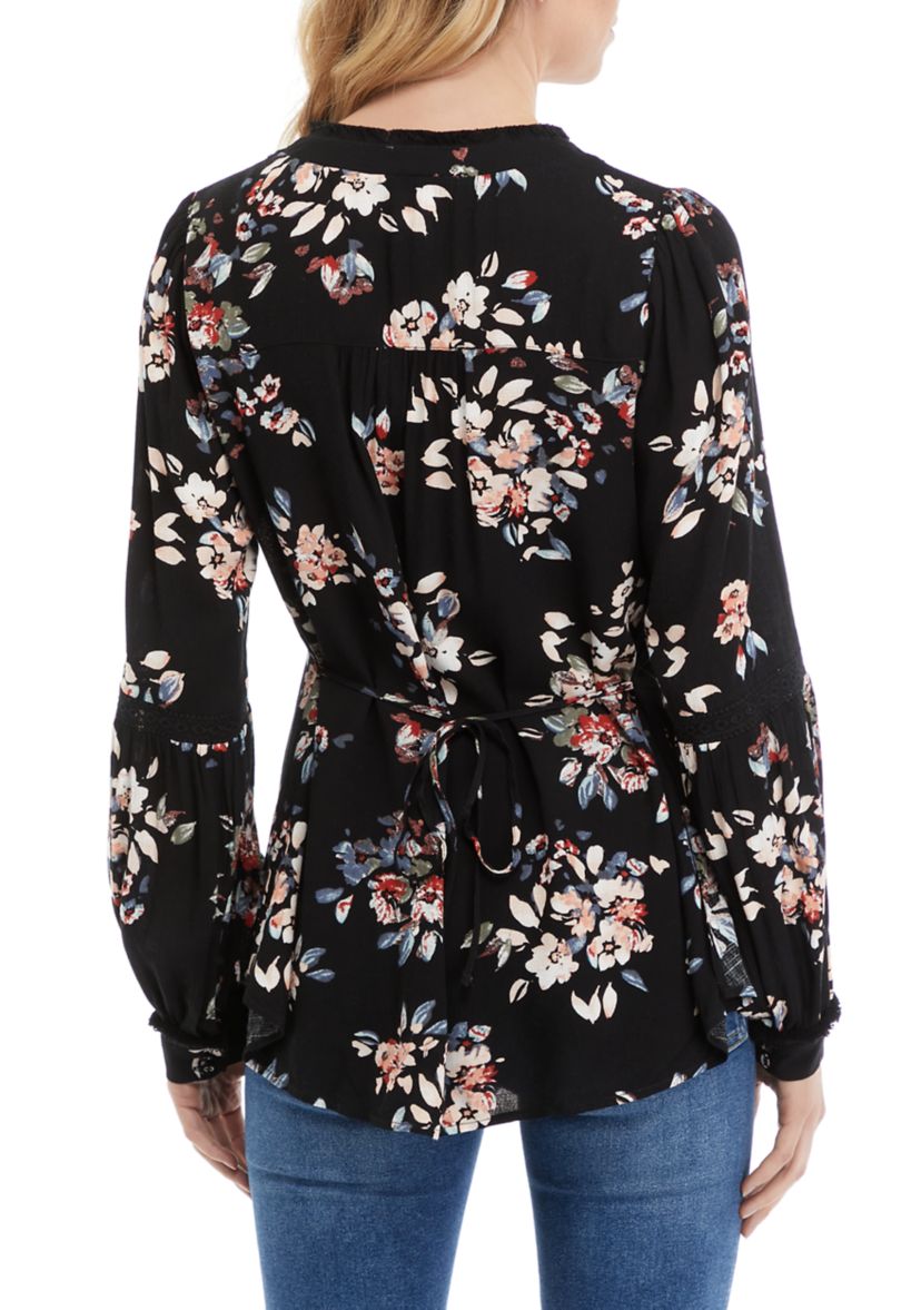 Lace Trimmed Pintuck Tunic 