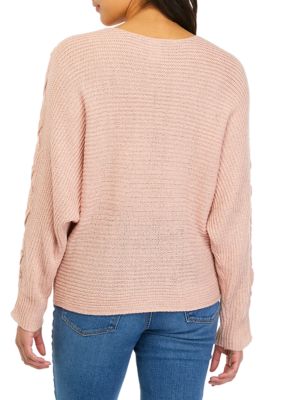 Women's Dolman Lace Up Sleeve Pullover