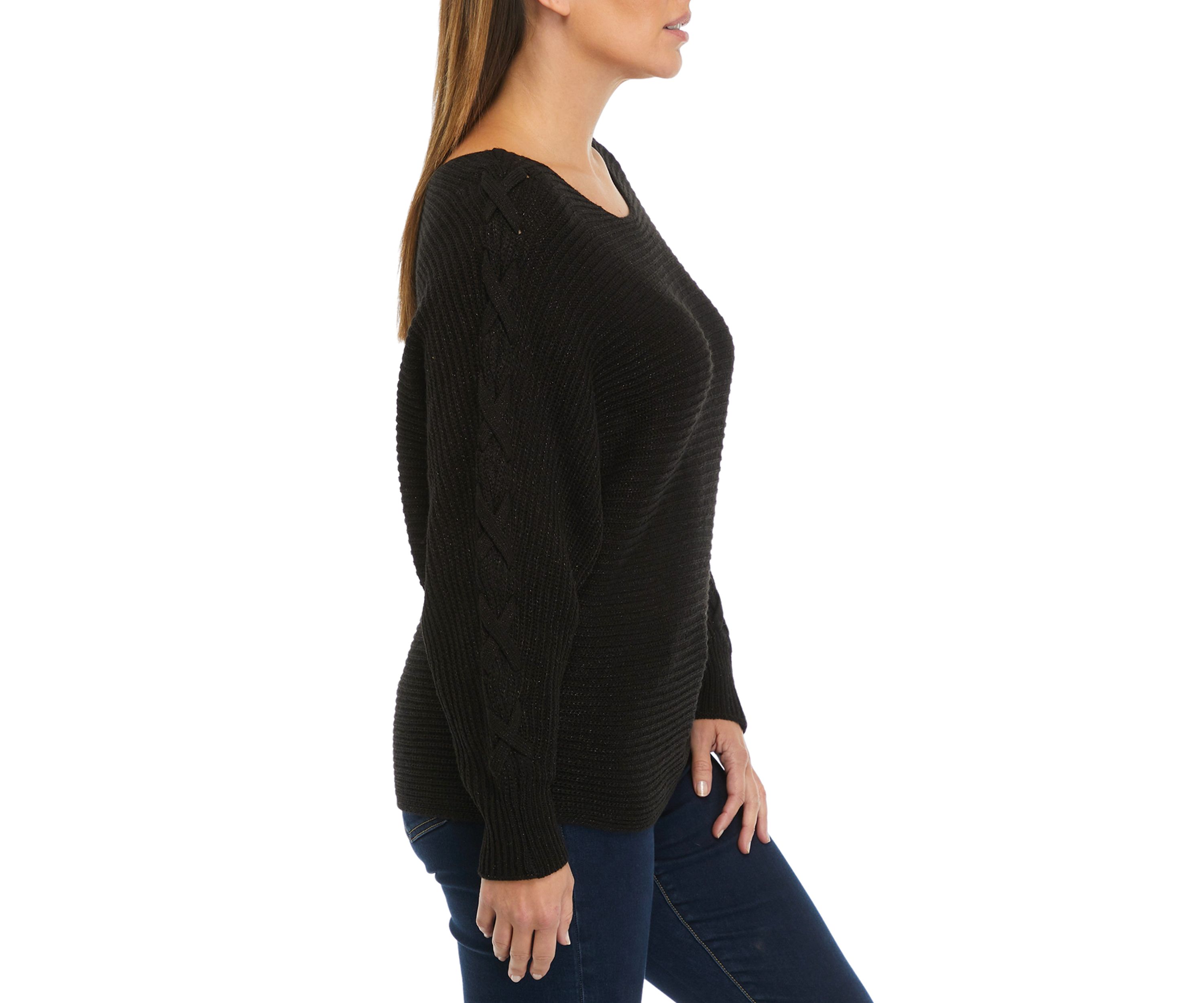 Dolman Sleeve Lace Up Sweater 