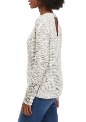 Lace Up Sleeve Open Back Sweater