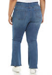 Plus Size High Rise Pull On Flared Jeans