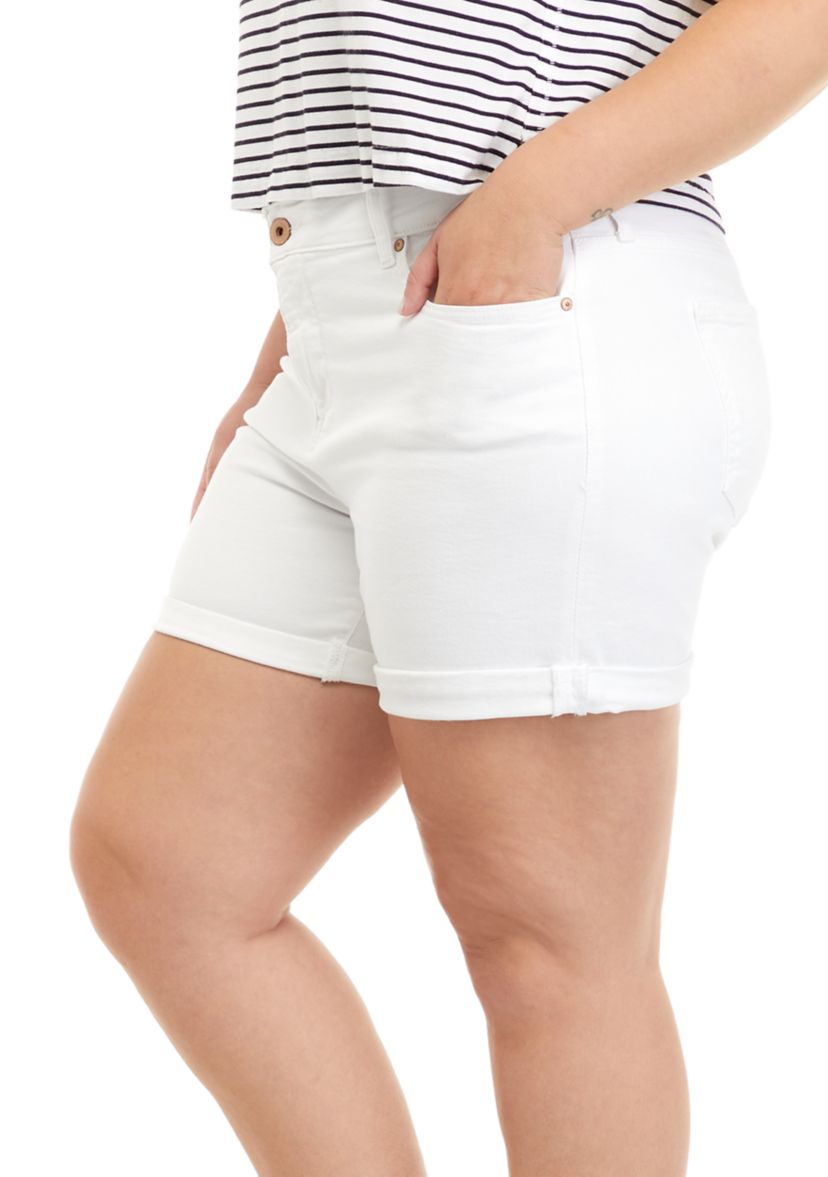 Plus Size High Rise No Gap Cuff Shorts