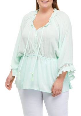 American Rag Plus Size Kimono Sleeve Peasant Top | belk