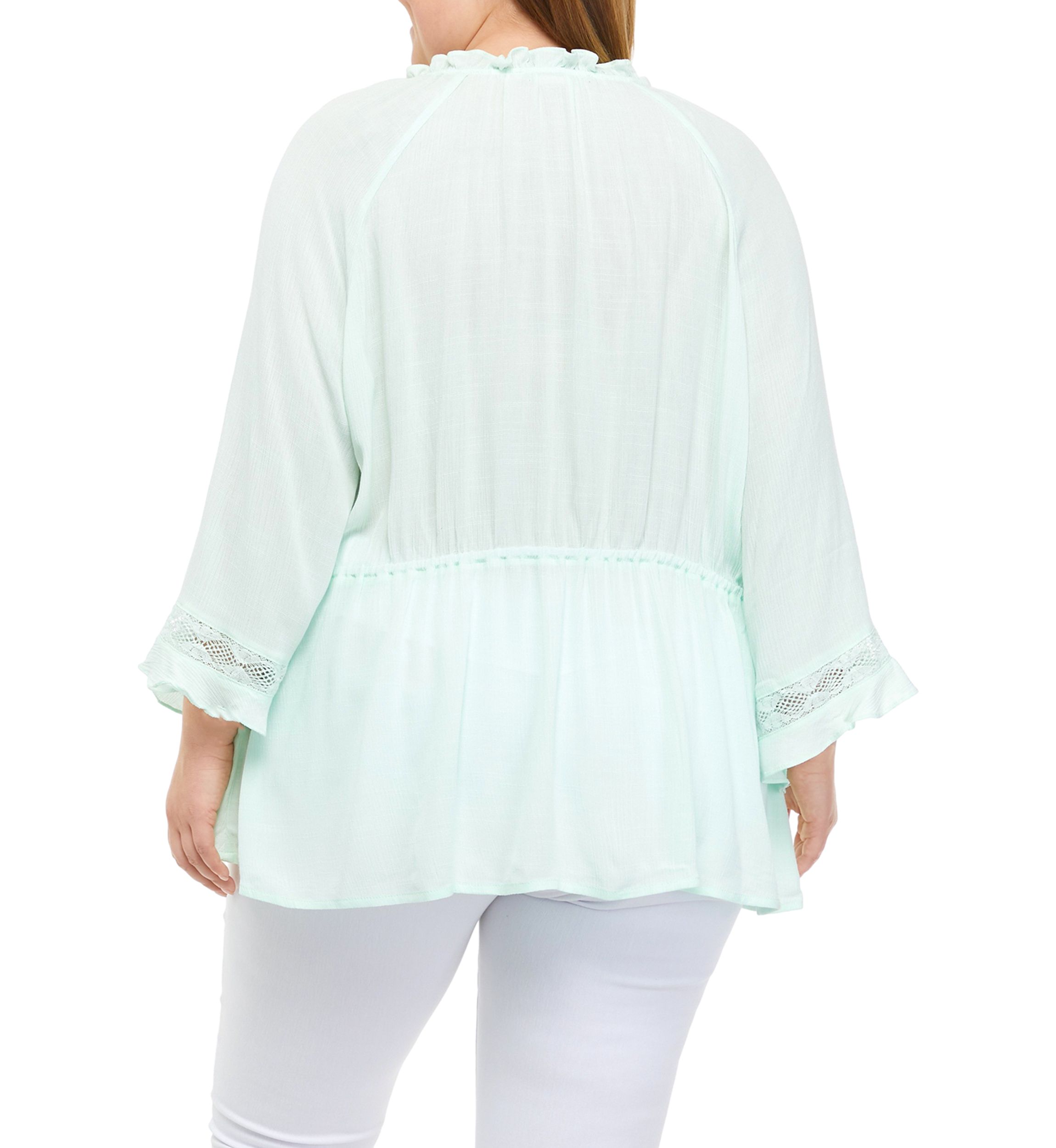 Plus Size Kimono Sleeve Peasant Top
