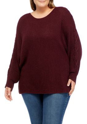 Plus Dolman Sleeve Textured Sweater