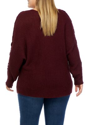 Plus Dolman Sleeve Textured Sweater