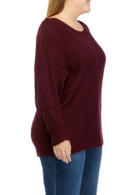 Plus Dolman Sleeve Textured Sweater